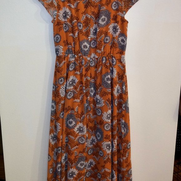 Madewell Sheer-Sleeve Button-Front Midi Dress in G - Picture 8 of 8